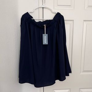 Modcloth Breathtaking Tiger Lilies Midi Skirt in Navy